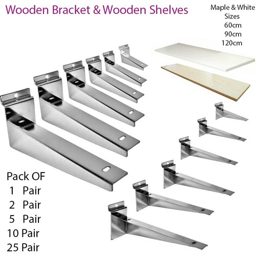 Wooden shelf brackets - shelf, (pair)